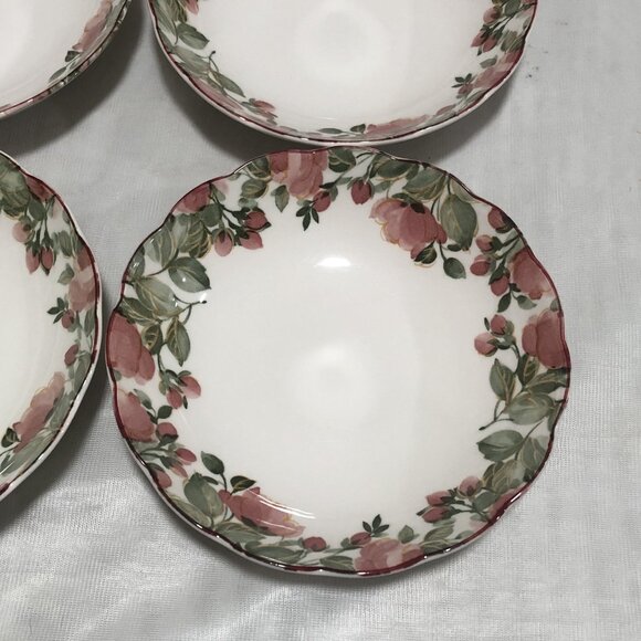 Vintage Set of 4 Nikko PRECIOUS Salad Plates 8” Japan Floral Scalloped - Picture 6 of 10